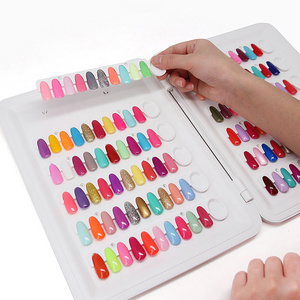 120 Tips No Glue Needed UV Gel Nail Color Chart Book Try-on Nails Gel Polish Color Card