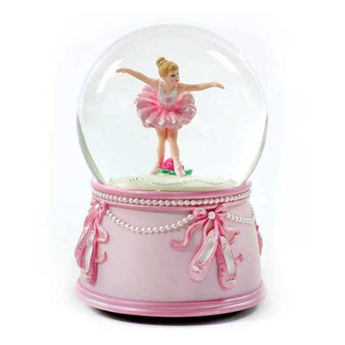 factory direct Wholesale Dancing Girl Souvenir Gift Musical Ballerina Snow Globe