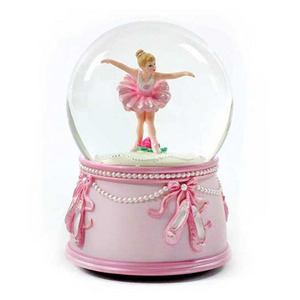 factory direct Wholesale Dancing Girl Souvenir Gift Musical Ballerina Snow Globe