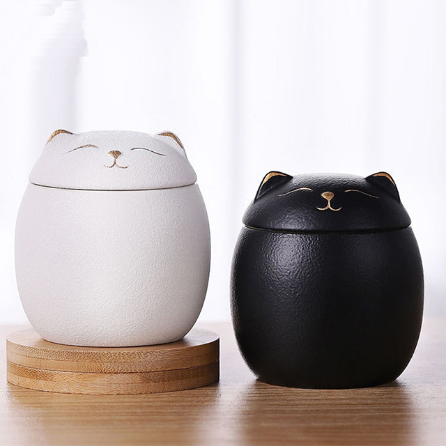 OEM Cat Shape Memorial Cremation Pet Cinerary Casket,Customizable Wholesale Small Animal Pet Ashes Urn