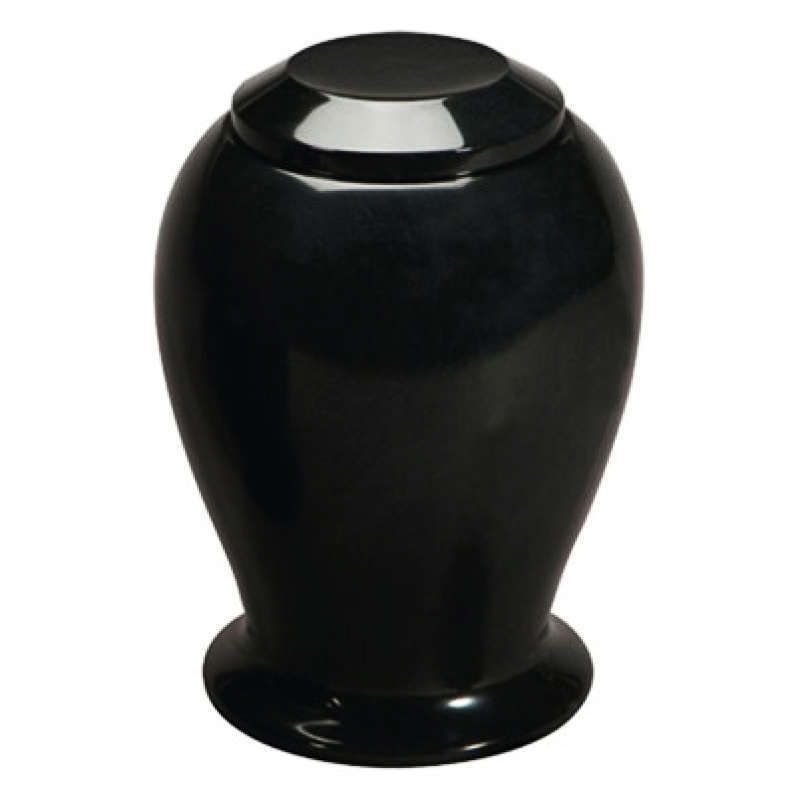 Wholesale simple ash urn for human adults pet custom handmade ceramic deep black cremation urns