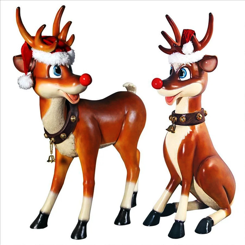 New resin custom santa reindeer large inflatable christmas decorations