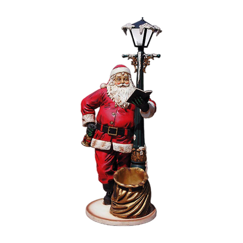 custom Resin santa and reindeer outdoor life size christmas decorations