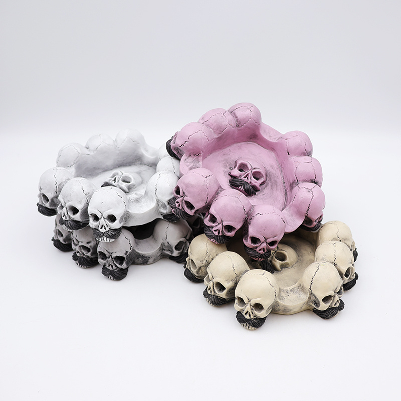 OEM wholesale interesting smoking accessories creative ash trays custom new with unique resin skull cigar ashtrays