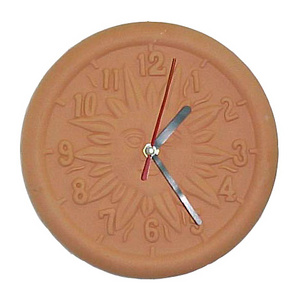 Custom hanging terracotta quartz wall clock high quality outdoor Indoor decorative terracotta wall clock