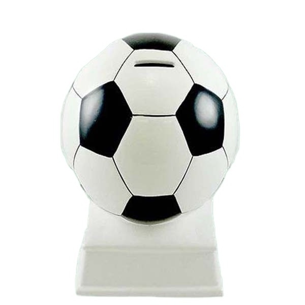 Popular ceramic wholesale football shaped unique piggy bank money boxes