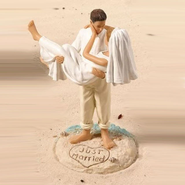 custom resin home decor cake topper New Beach Wedding Figurine Cake Topper Wholesale