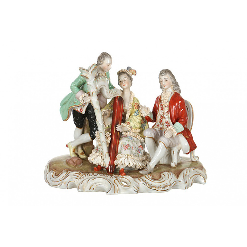 OEM custom ceramic figurines decoration set  porcelain couple family figurines