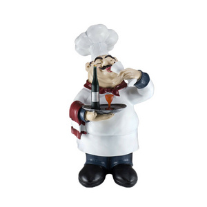 High Quality Wholesale Resin Serving Chef Statue