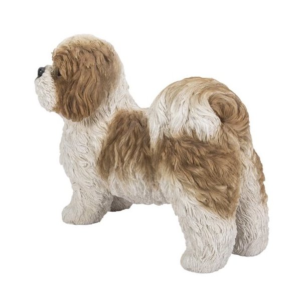 Custom brown and white standing garden indoor outdoor decorative sculpture lovely trinket animal dog puppy statue resin figurine