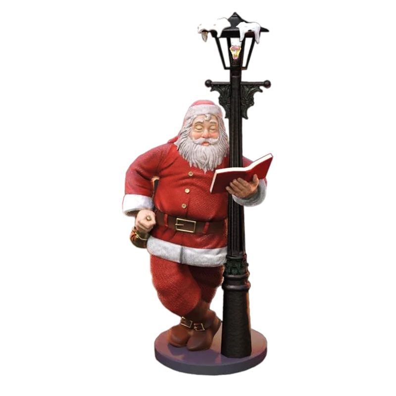 custom Resin santa and reindeer outdoor life size christmas decorations