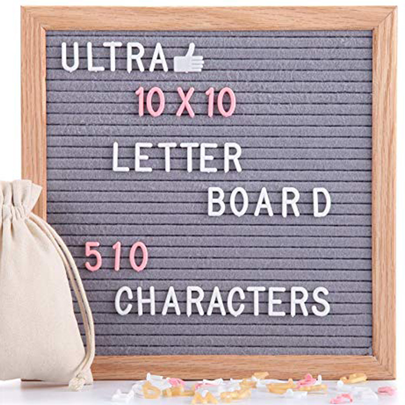 Wood Crafts Wooden Boxes & Wall Signs Felt Letter Board with Stock Changeable Inch White Plastic Letters