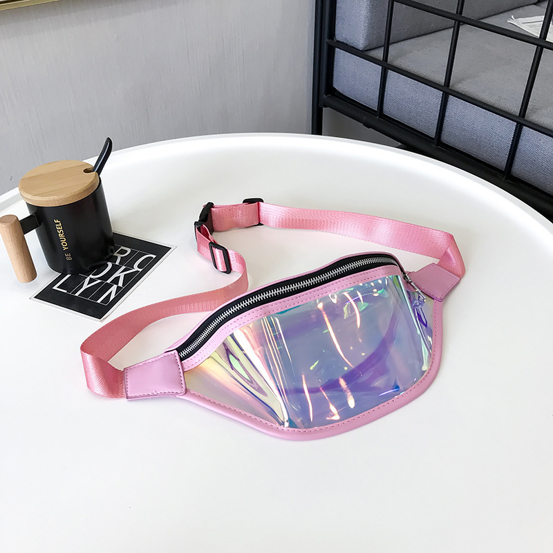 Transparent Clear Fanny Pack TPU Sling Bag PVC Waist Bag with Zipper for Women