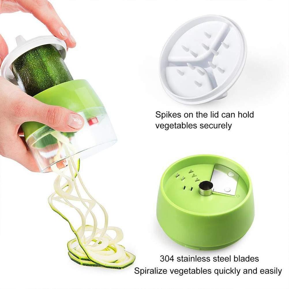 3 in 1 Adjustable Spiral Grater Cutter Salad Tools Noodle Spaghetti Maker Handheld Spiralizer Vegetable Fruit Slicer