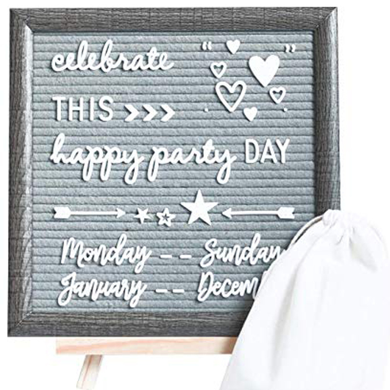 Wood Crafts Wooden Boxes & Wall Signs Felt Letter Board with Stock Changeable Inch White Plastic Letters