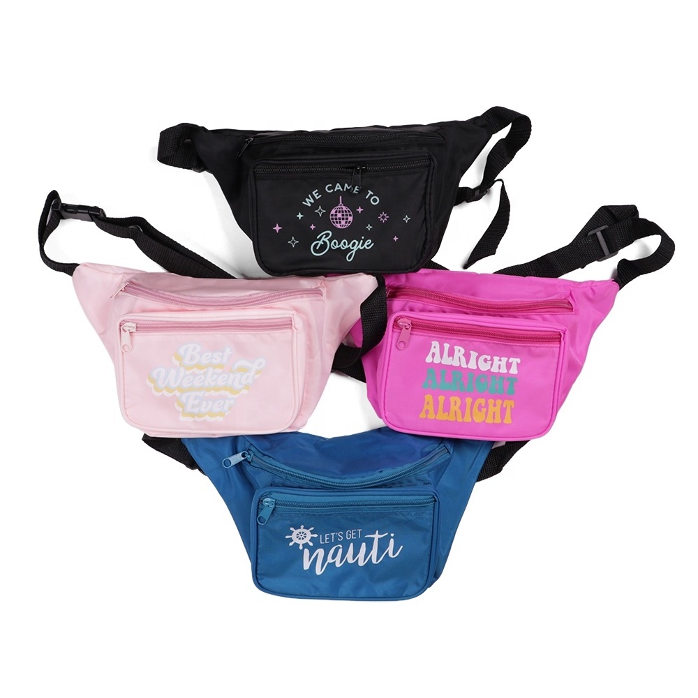 Wholesale Custom Polyester Neon Colour Waist Bag  Fanny Pack for Women Men Sports Fanny Bag