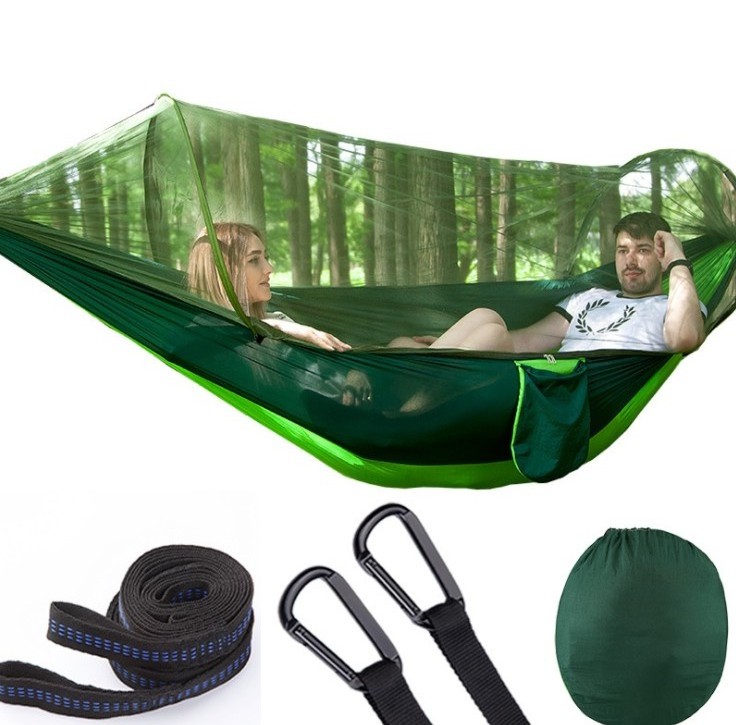 Unionpromo double travel nylon camping hammock Ultralight Portable Hammock for 2 people