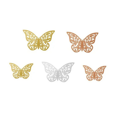 Colorful Paper Butterfly Room Stickers Home Decor 3D Butterfly Wall Decor Gold