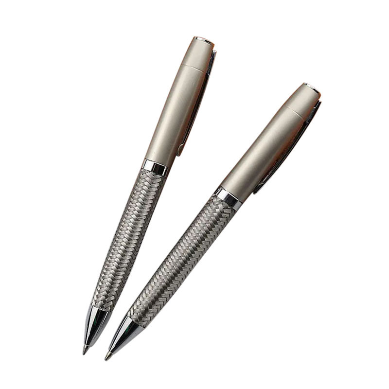 Wire Metal Click Ballpoint Pen Retractable Luxury Gift Heavy Stainless Steel Wire Braid Metal Ballpoint Pen