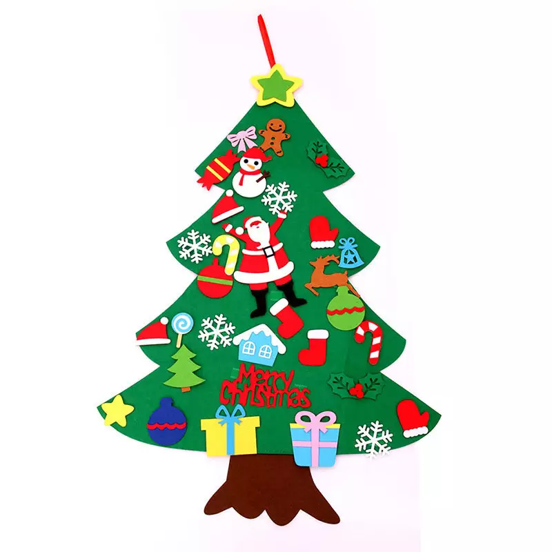 Hot Sale DIY Felt Christmas Tree Wall Hanging Decorations for Door Made from Durable Felt Material for Christmas Trees