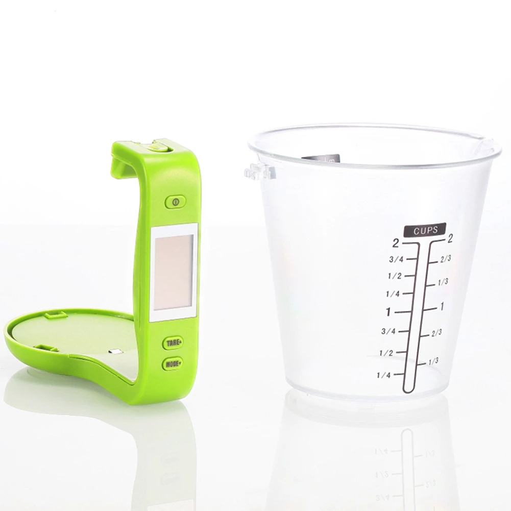 Portable Electronic Measuring Cup Kitchen Scales with LCD Display Plastic Digital Beaker Host Weigh Temperature Measurement Cups