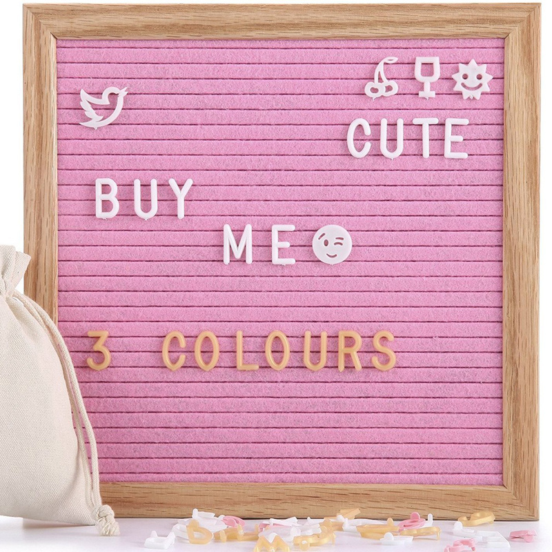 Wood Crafts Wooden Boxes & Wall Signs Felt Letter Board with Stock Changeable Inch White Plastic Letters