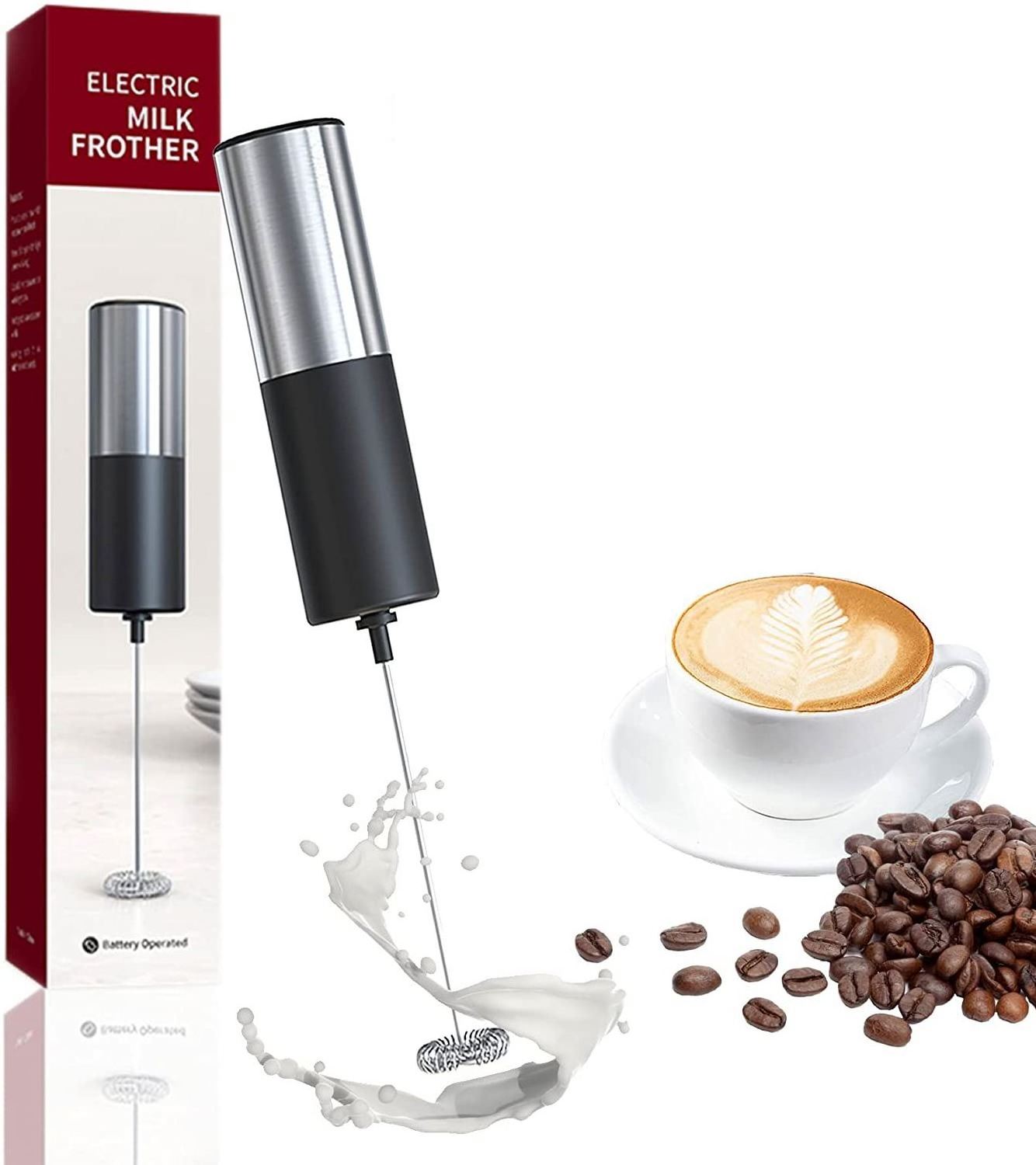 Wholesale Single Speed Milk Frother Handheld Electric Whisk Coffee Frother Electric Drink Mixer Foam Maker for Coffee Stirrers