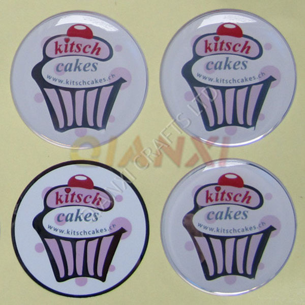 Custom doming gel decals polyurethane pu logos 3d resin labels epoxy domed stickers