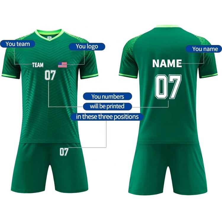 top quality OEM Wholesale service Custom Logo Men's Soccer Wear Sport Uniform Football Jerseys