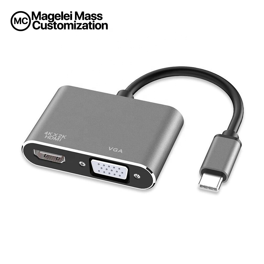 USB c to HDMI VGA Adapter Converter Usb C Hub Laptop Docking Station 2 In 1 type c usb hub for laptops tablets