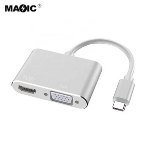 USB c to HDMI VGA Adapter Converter Usb C Hub Laptop Docking Station 2 In 1 type c usb hub for laptops tablets