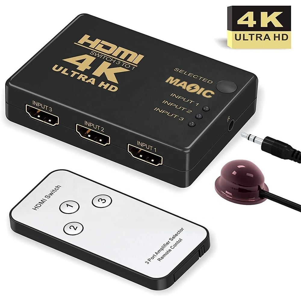 4k Hdmi Switcher Video Multiviewer 3x1 3 Ports 3 Input 1 Output HDMI Switch