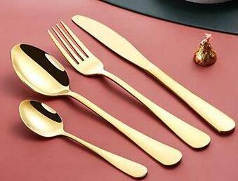 Promo hot sale cutlery wholesale stainless steel cutlery 24 pieces gold cutlery set