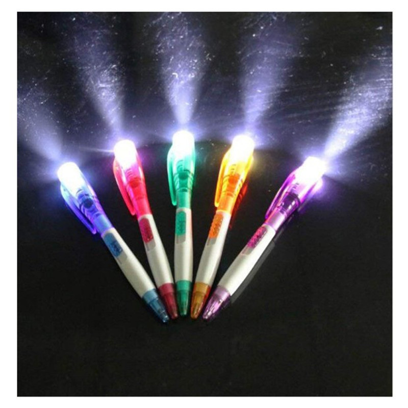 Promo plastic led light ballpoint pen with logo