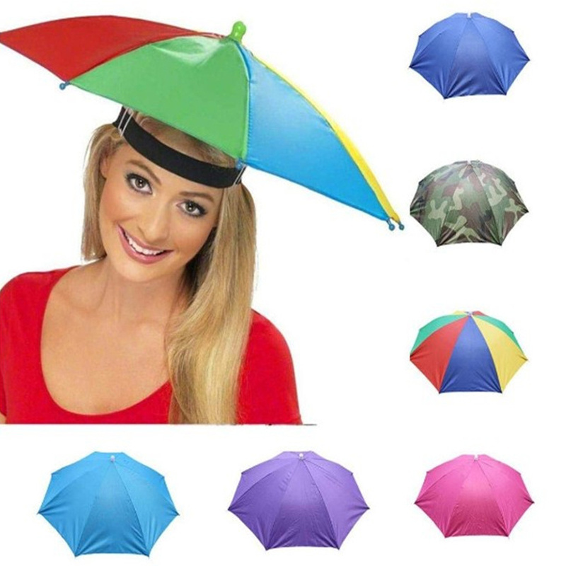 Promo customized logo printed polyester umbrella hat cover