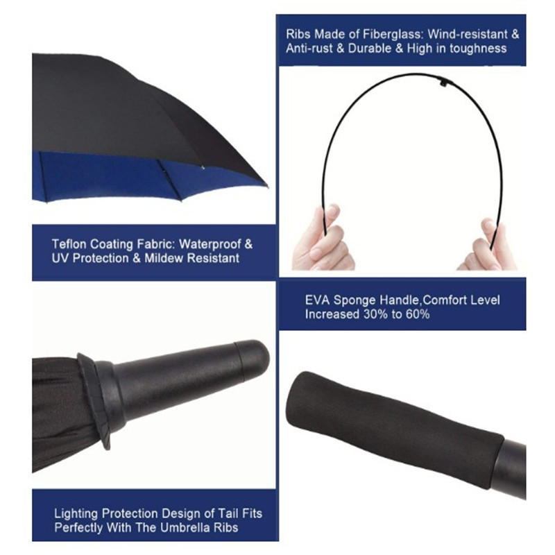 Promo windproof double layer portable waterproof outdoor custom promotional golf umbrella with logo printing