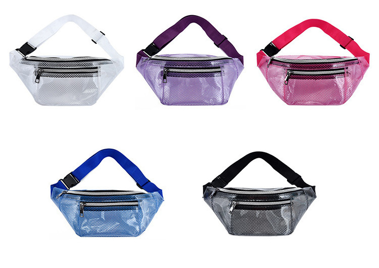 Wholesale Custom Sling Crossbody Clear Transparent PVC Outdoor Travel Running Waist Bag