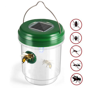 LED Garden Use Pest Control Light Outdoor Solar Powered Plastic Bee Flying Insect Catcher Wasp Trap Bottle