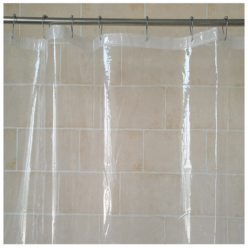 PEVA Modern Clear Shower Curtain Bathroom Waterproof Liner with Anti-Microbial and Mildew Resistant Features for Hotels