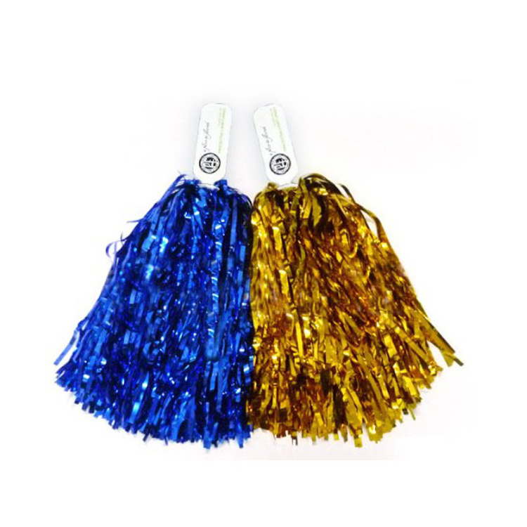 Promo Different color PET cheerleading metallic sport cheering pom poms