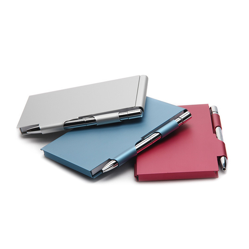 Metal Notepad with pen, Aluminum pocket notepad with pen