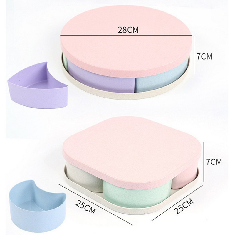 Promo Fruit Bowl Compote Candy Snack Double Dish Nuts Box Plastic Tray