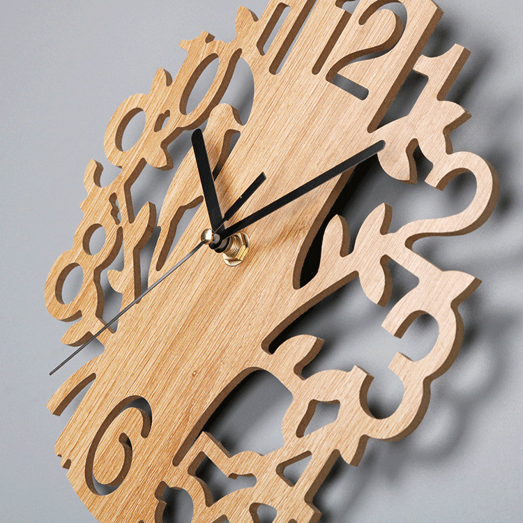 Wholesale 22CM Environmental Modern Home Decoration Big 3D Wooden Tree Wall Clock Living Room