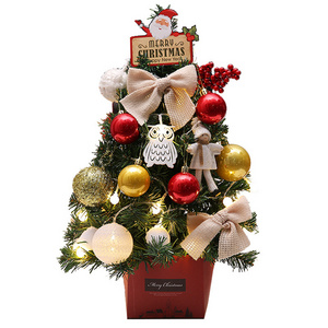 Christmas Stocking 50CM High Christmas Tree Desktop Christmas Decoration With Light Post