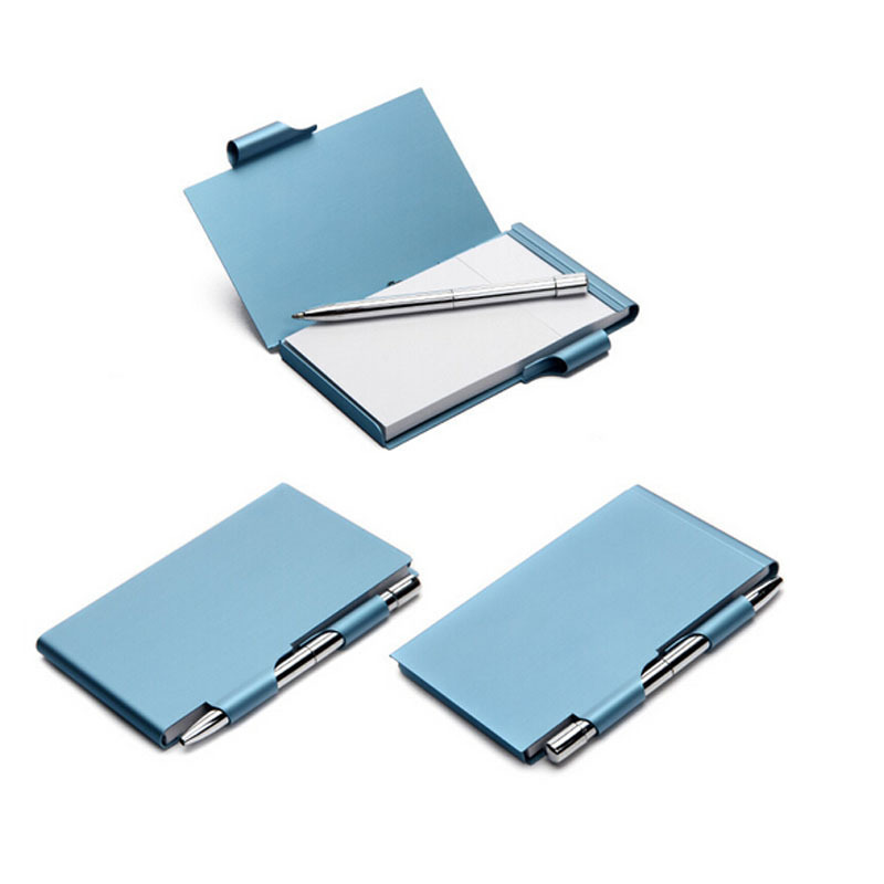 Metal Notepad with pen, Aluminum pocket notepad with pen