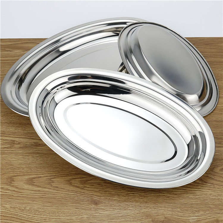 Instock Silver Stainless Steel Plate Dinner Plate