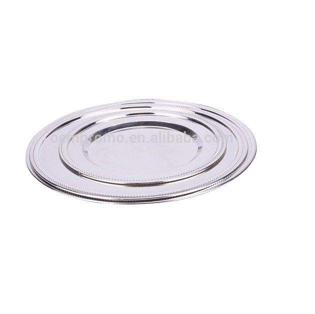 Instock Silver Stainless Steel Plate Dinner Plate