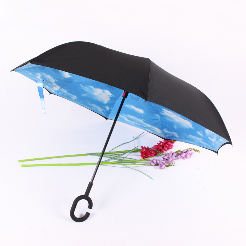 Windproof promotion reverse umbrella with c handle Inverted Umbrella