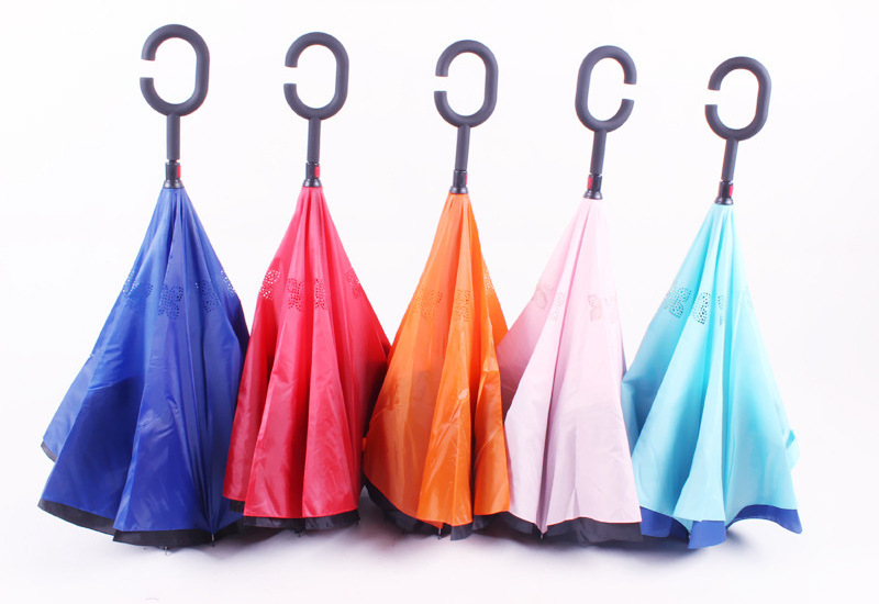 Windproof promotion reverse umbrella with c handle Inverted Umbrella