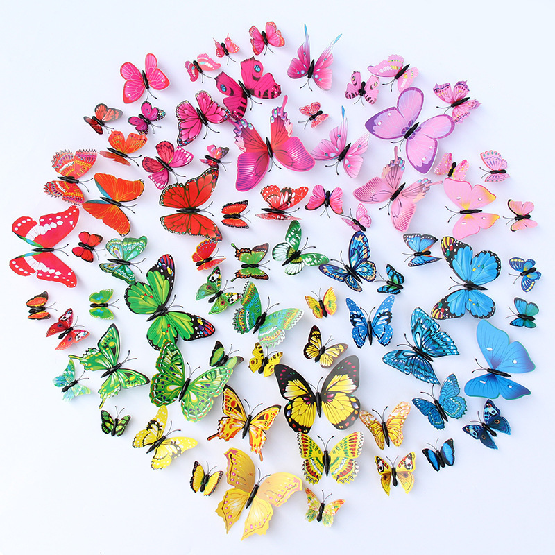 3D simulation butterflies wall decoration butterflies children's room PVC simulation butterflies